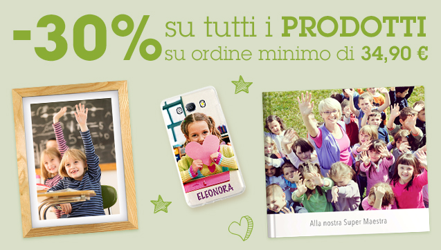 30% di sconto su ord. min. di 34,90€