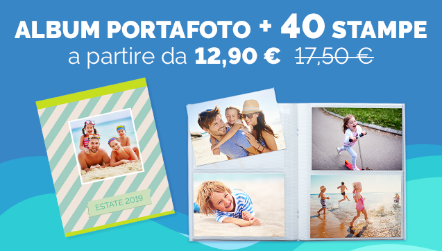40 Stampe + Album Portafoto personalizzato a partire da 12,90 €