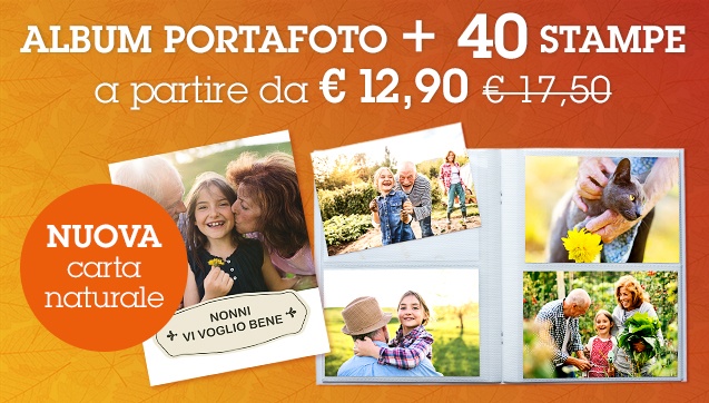 40 Stampe + Album Portafoto personalizzato a partire da 12,90 €