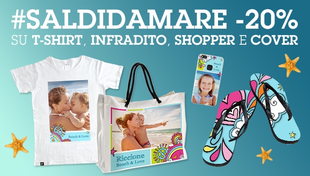 -20% su T-Shirt, Infradito, Shopper e Cover