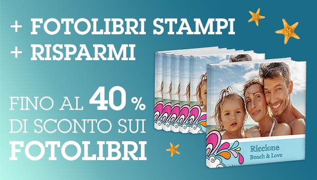 Fino a -40% sui FotoLibri, in base alla quantità