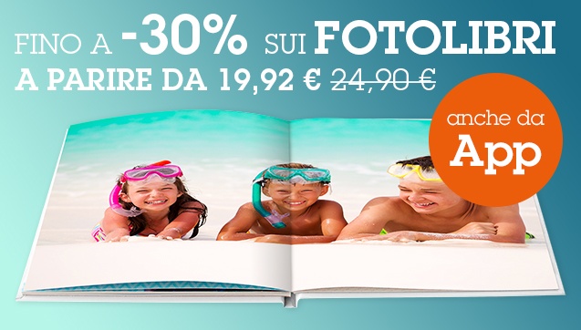 Fino a -30% sui FotoLibri